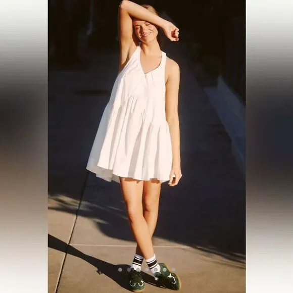 Anthropologie Daily Practice Spring Fling Racerback Mini Dress - Picture 2 of 4